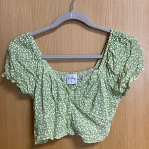 Princess Polly floral green top